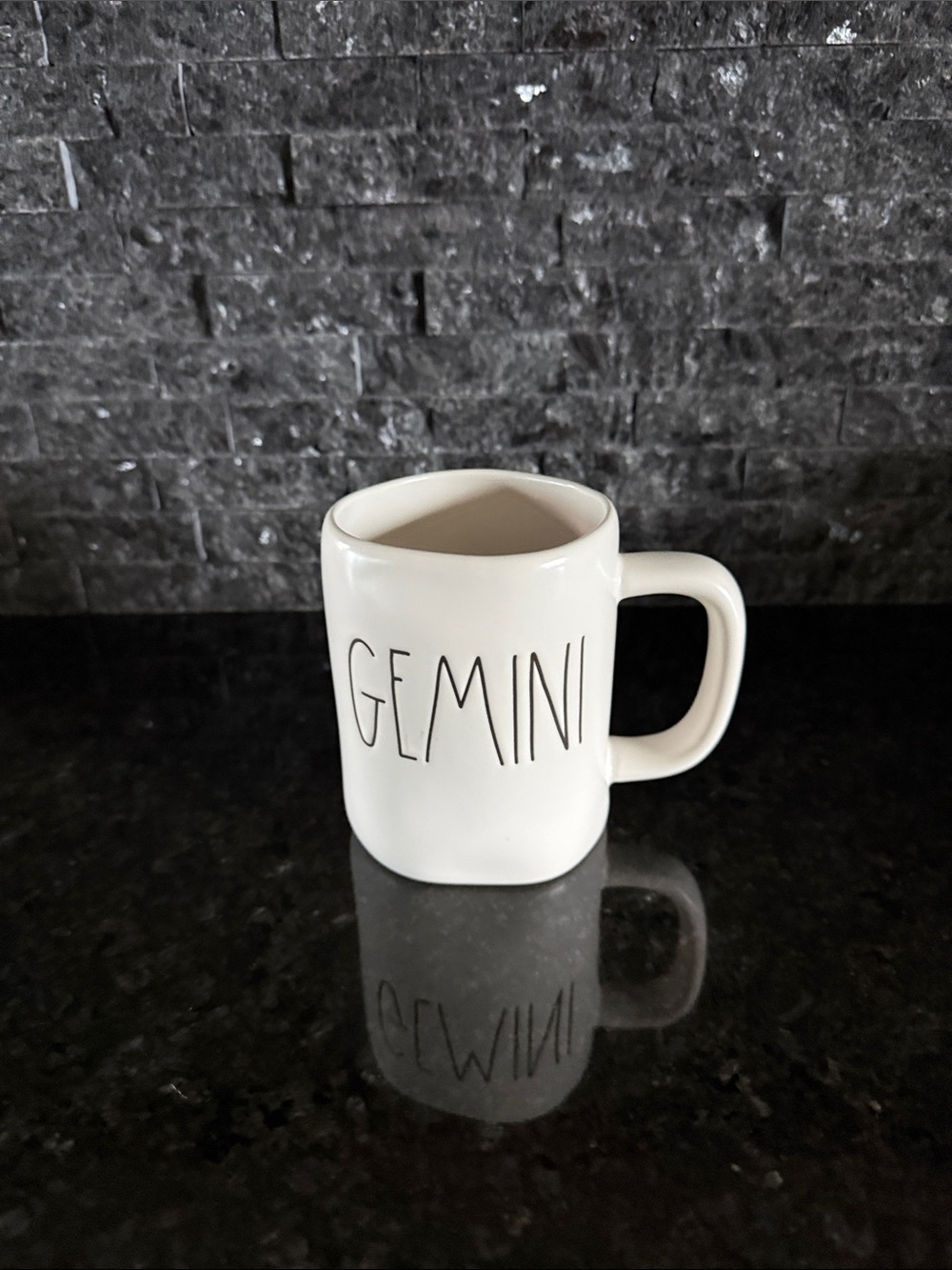 Rae Dunn Gemini Ceramic Mug in White